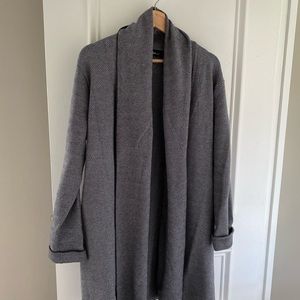 Zara Gray Herringbone Cardigan Coat